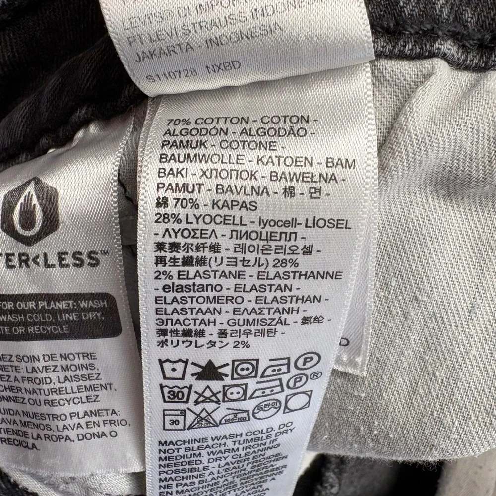 Levi's 514 Straight Fit Jeans Mens 32x30 Black Good Stretch Denim Zip Fly